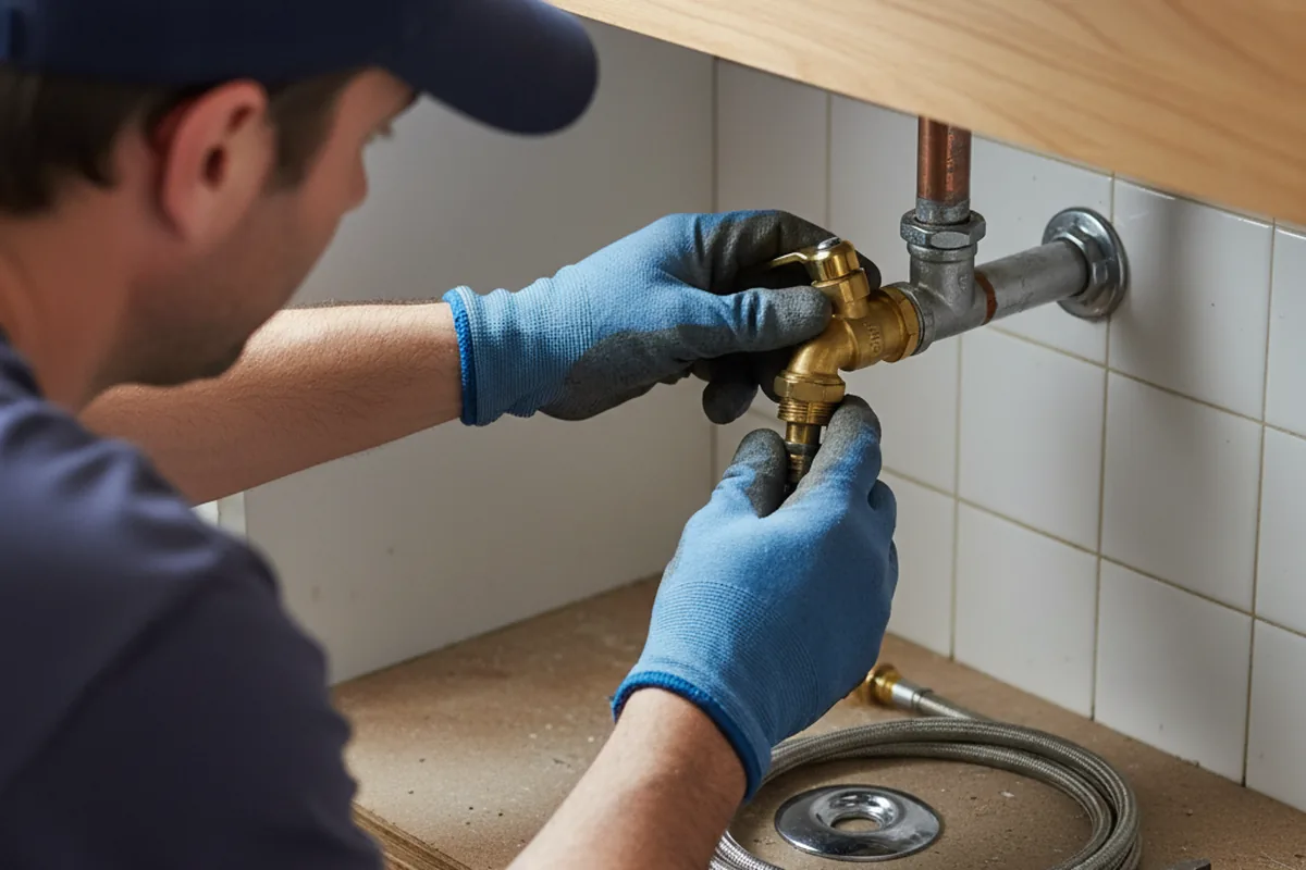 Shutoff valve and fitting work during Emergency Plumbing in Cushing